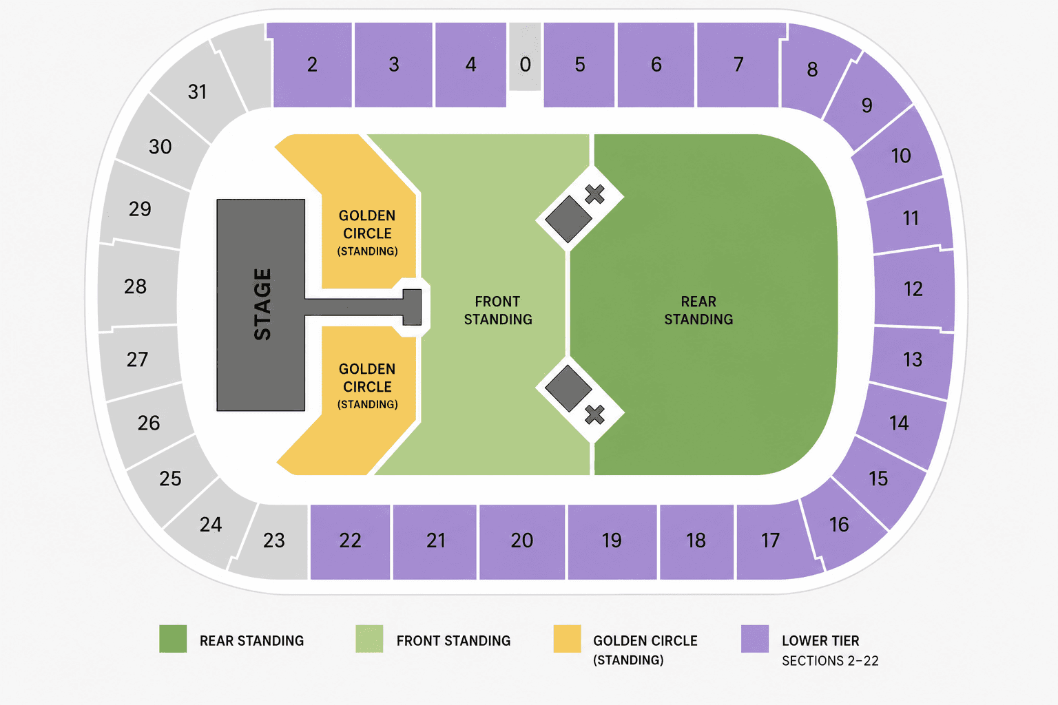 Letzigrund Stadion — Seating map